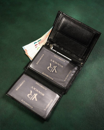 Duży portfel męski ze skóry naturalnej