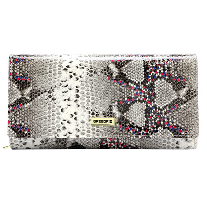 Portfel damski skórzany PELLUCCI SN-122 popiel + róż