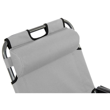 Fotel wielopozycyjny Level z zagłówkiem szary