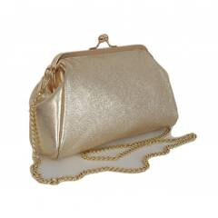 Włoska kopertówka listonoszka biglówka Vera Pelle złote okucia łańcuszek LKB35ORO