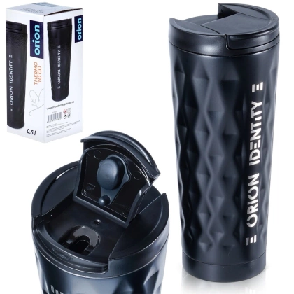 Kubek termiczny termos stalowy 0,5 l szczelny czarny