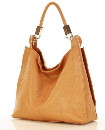 MARCO MAZZINI Miejska torebka skórzana vera pelle classico camel - min. zamówienie 20 / 50 / 100 szt.