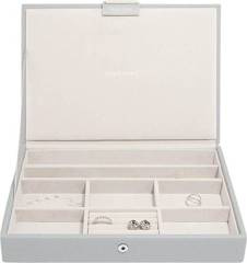 Szkatułka na biżuterię Stackers classic kamienna szarość z pokrywką