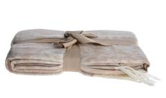 Pled beżowy we wzory 130x170cm