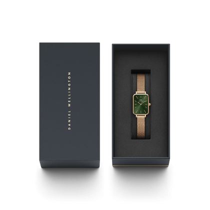ZEGAREK DAMSKI DANIEL WELLINGTON Quadro Pressed Melrose Emerald 20mm DW00100445+ BOX (zw505n)