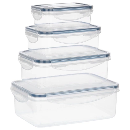 Pojemniki na żywność z pokrywką i uszczelką 4 szt.