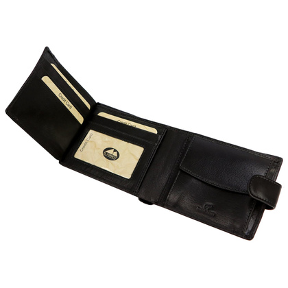 Skórzany męski portfel EL FORREST 709-19 RFID czarny