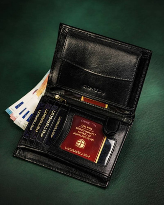 Duzy skorzany portfel meski bez zapiecia