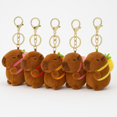 Brelok do kluczy pluszowa, śpiewająca Kapibara z plecaczkiem 1szt. LOSOWY KOLOR BRL397