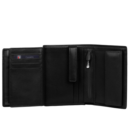 Czarny portfel skórzany męski Canaletto PM1555s163GR RFID