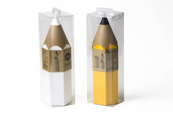 Pojemnik na kredki Dinsor żółty 10275-YW