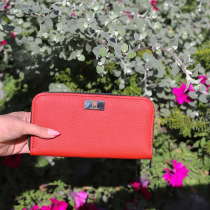 P-02 Portfel skórzany Korona - czerwony KEMER