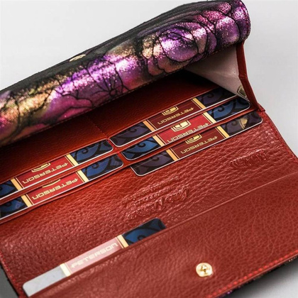 Poziomy, duży portfel damski ze skóry naturalnej