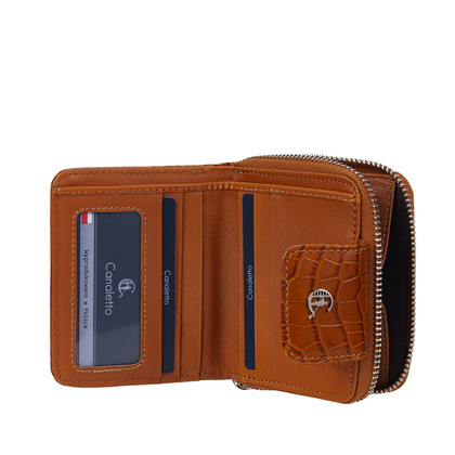 Skórzany portfel damski croco Canaletto z naturalnej skóry licowej PD1023s262 RFID