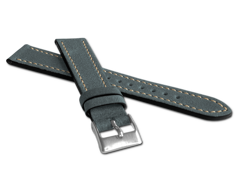 LAVVU Niebieski pasek RETRO z luksusowej skóry Top Grain - 18