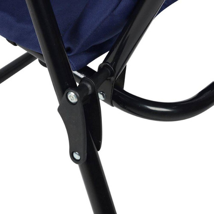 KRZESŁO OGRODOWE SKŁADANE 59X66X46/92CM Z PODUSZKĄ GRANATOWE