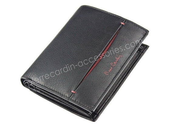 Portfel męski skórzany PIERRE CARDIN TILAK07 326 Czarny / Niebieski