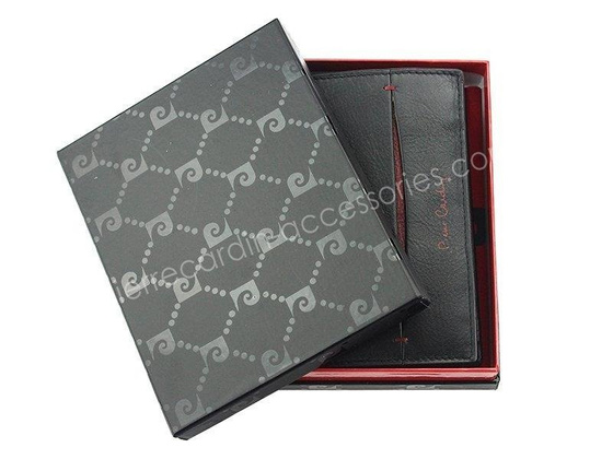 Portfel męski skórzany PIERRE CARDIN TILAK07 331 Czarny / Bordowy