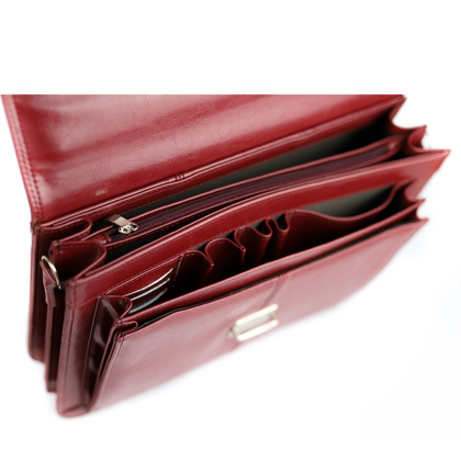 513 Teczka damska 2-komorowa - wiśnia KEMER