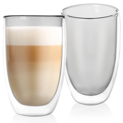 Szklanki termiczne z podwójną ścianką do kawy latte DOUBLE 460 ml 2 szt.