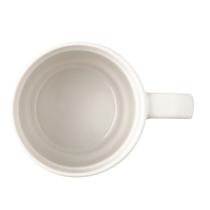 Kubek ceramiczny z bambusową przykrywką, biały