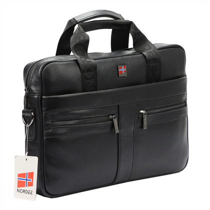 Teczka męska ze skóry naturalnej Nordee S134 B brązowa