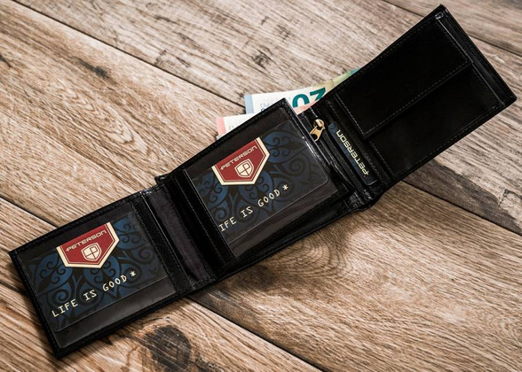 Klasyczny portfel meski ze skory naturalnej