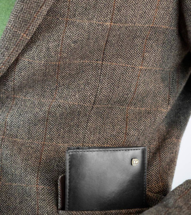 Skórzana banknotówka, portfel Rovicky Czarny