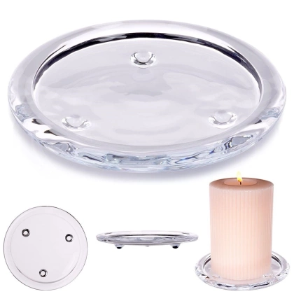 Podstawka szklana pod świece podstawa pod świeczkę świecznik 10 cm