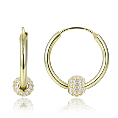 MINET Eleganckie pozłacane srebrne kolczyki z cyrkoniami