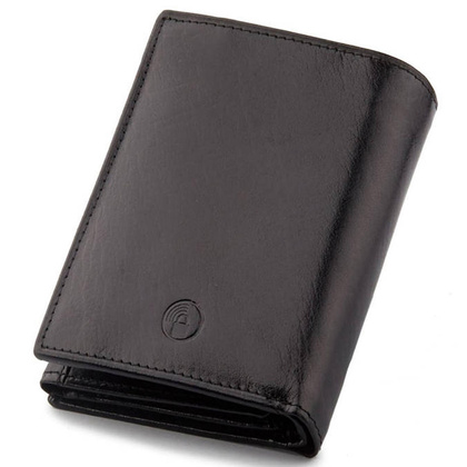 Pionowy portfel męski ze skóry naturalnej RFID