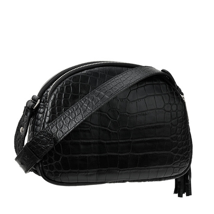 Czarna torebka Canaletto ze skóry tłoczonej na wzór krokodyla – elegancja i funkcjonalność TD810s121