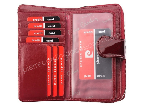 Portfel damski skórzany PIERRE CARDIN 02 LEAF 116 Czerwony