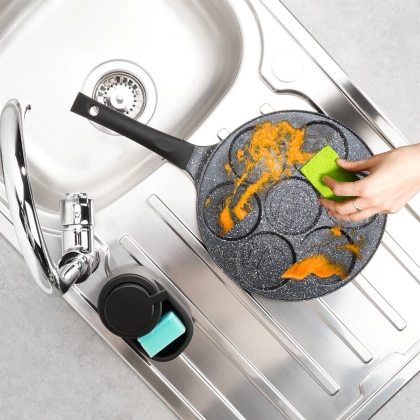 Patelnia do jajek granitowa 7 otworów BLACK LINE 26 cm