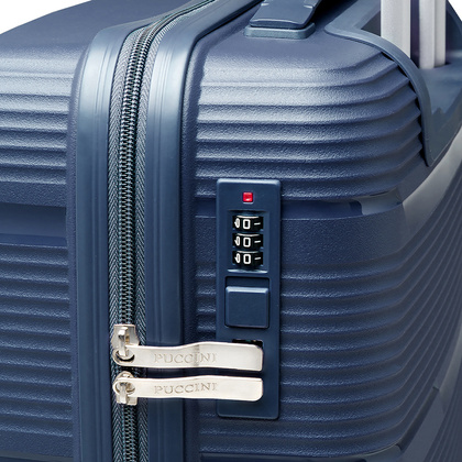 Średnia walizka PUCCINI CASABLANCA PP023B 7A Granatowa
