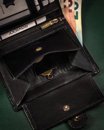 Duzy skorzany portfel meski na zatrzask