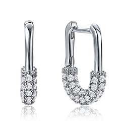 MINET Luksusowe srebrne kolczyki z cyrkoniami