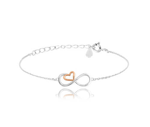 MINET Rose gold srebrna bransoletka FOREVER LOVE