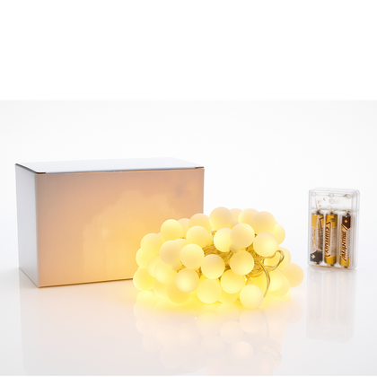 Światełka lampki kulki wewnętrzne/ zewnętrzne 71 LED Białe Ciepłe, 2 tryby LAMP46