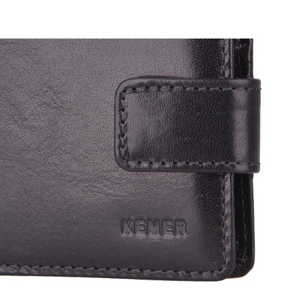 Portfel męski skórzany KEMER M 14 Czarny - min. zamówienie 20 / 50 / 100 szt.