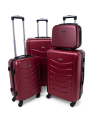 Zestaw 3 walizek + Kuferek KEMER RGL 520 Bordowy